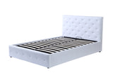 Wholesale tufted PU leather fabric platform bed frame queen king size cama with headboard gas lift storage home furniture