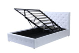 Wholesale tufted PU leather fabric platform bed frame queen king size cama with headboard gas lift storage home furniture