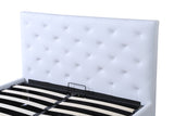 Wholesale tufted PU leather fabric platform bed frame queen king size cama with headboard gas lift storage home furniture