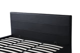 Newly designed King size black faux leather upholstered bed with Led bedroom furniture