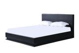 Newly designed King size black faux leather upholstered bed with Led bedroom furniture