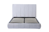 Grey color hot design velvet fabric wood slats upholstered bed lift up storage bed