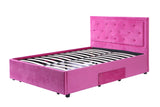 Queen Size Button Tufted Platform Bed Frame/Fabric Upholstered Bed Frame with Adjustable Headboard/Wood Slat