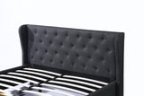 Contemporary fashion design fabric wood modern upholstered King size metal bed frame