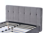 Customize wooden bedroom furniture home set high headboard upholstered double queen king platform bed frame with tufted