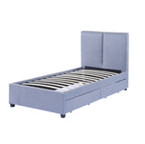 Upholstery storage beds with drawers factory customized High Headboard Design single size double