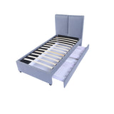 Upholstery storage beds with drawers factory customized High Headboard Design single size double