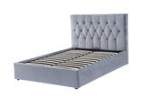 Upholstered Gas Lift Storage Bed Frame Grey Bed Fabric Bedroom Pine Wood Storage Soft Bed