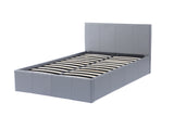 Stylish design bedroom features wood upholstered surface plank bed with the latest slatted wooden bed frame